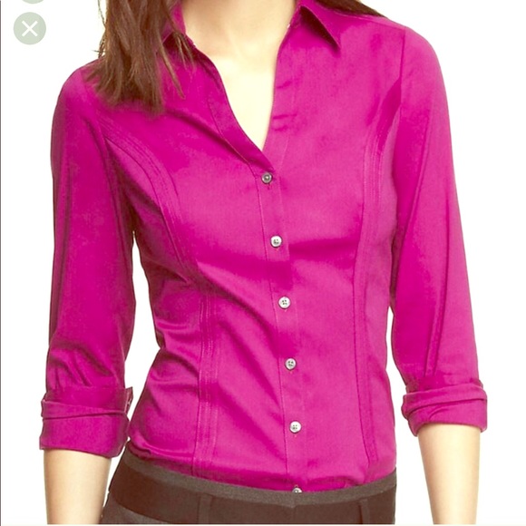 RALPH LAUREN WOMEN’S Magenta Button Down Blouse - Picture 8 of 8